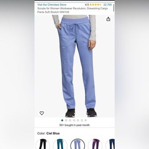 Gently Used Cherokee Scrub Pants with drawstring waist in Ceil Blue